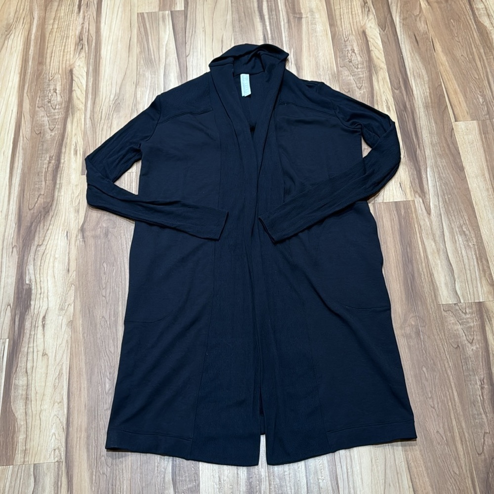 Athleta Long Cardigan Sweater, Navy, Pockets, Size XS